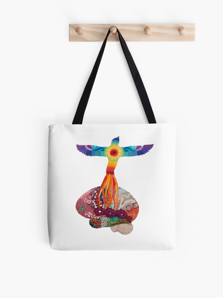 Thumbnail 1 of 2, Tote Bag, Rising Phoenix Brain - for neuro motivation designed and sold by Laura Bundesen.
