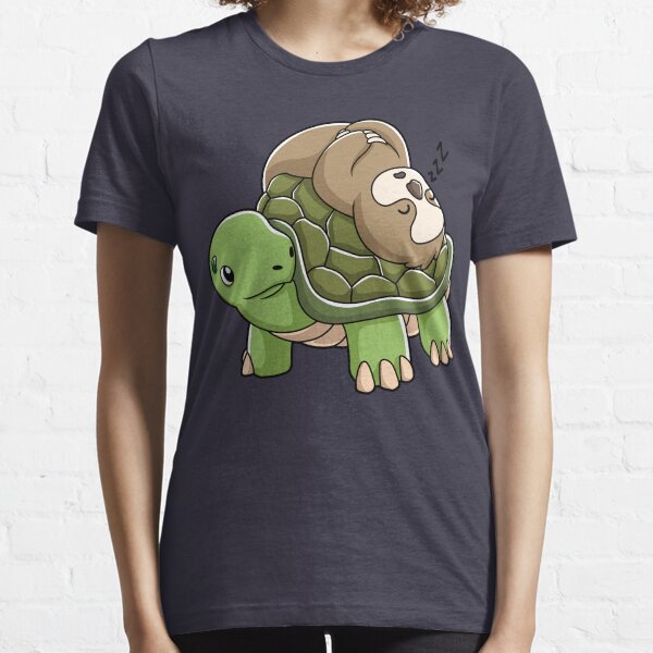 Piggyback Running Riding Team Gift Sloth Turtle Shirt Essential T-Shirt