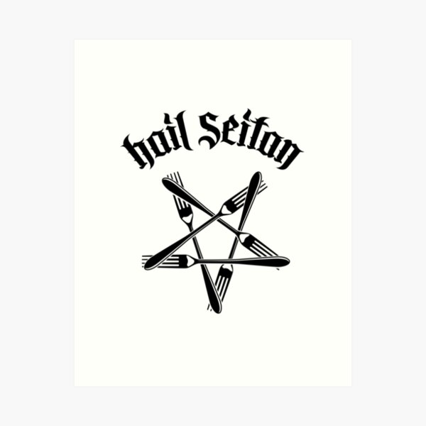 Hail Seitan - Go Vegan 1.2 (schwarz) Kunstdruck