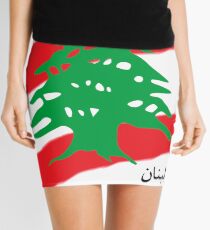 Lebanon flag العلم اللبناني Mini Skirt