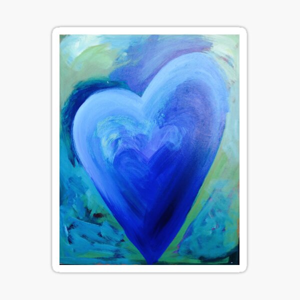 Hearts on Fire - Blue Heart Sticker
