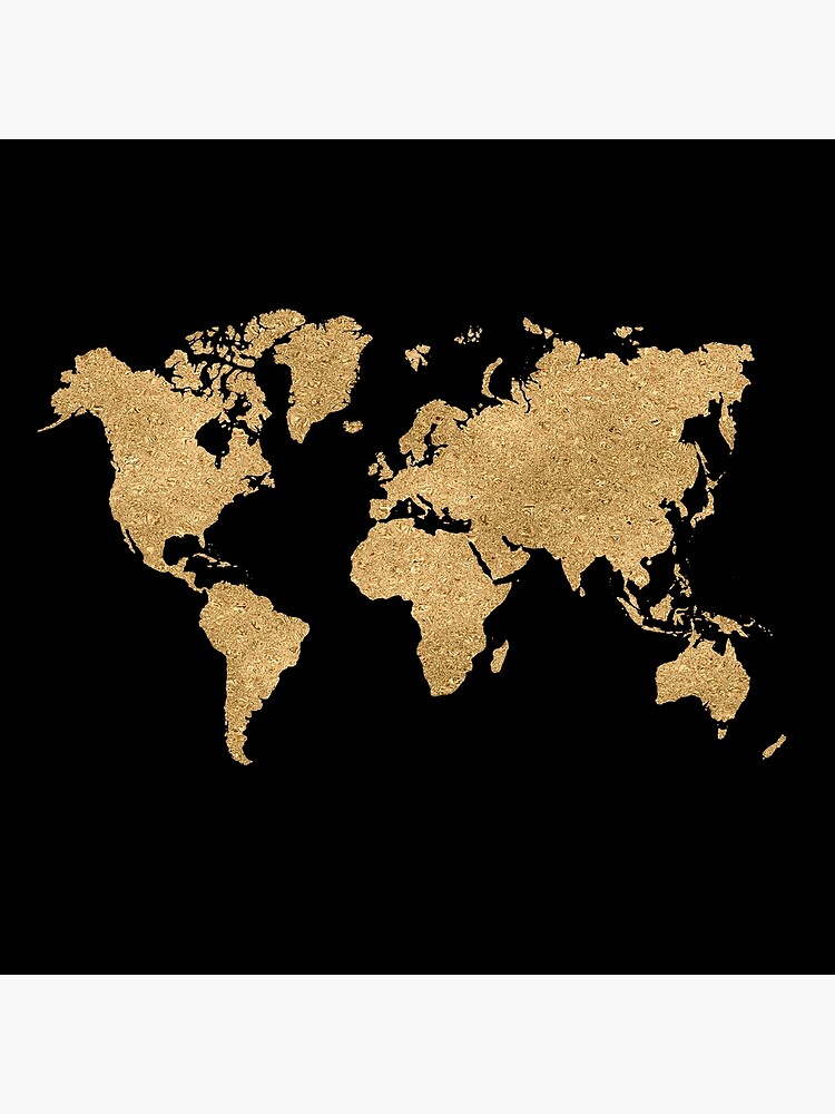 GOLD GLITTER WORLD MAP Premium Matte Vertical Poster sold by Cooper