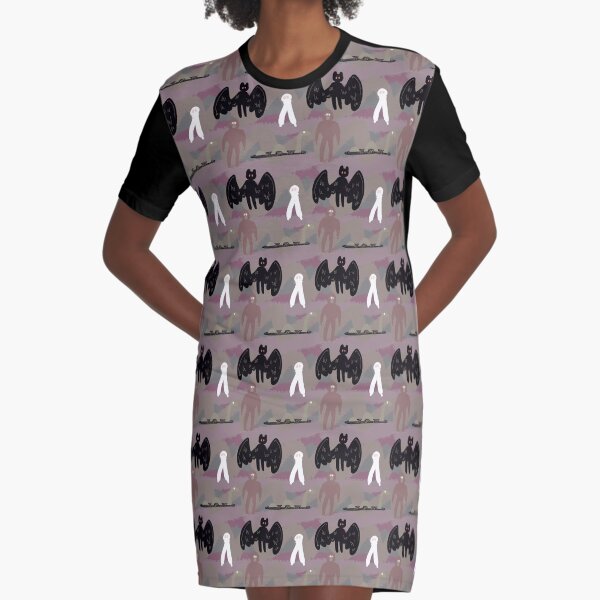 Cryptid pattern Graphic T-Shirt Dress