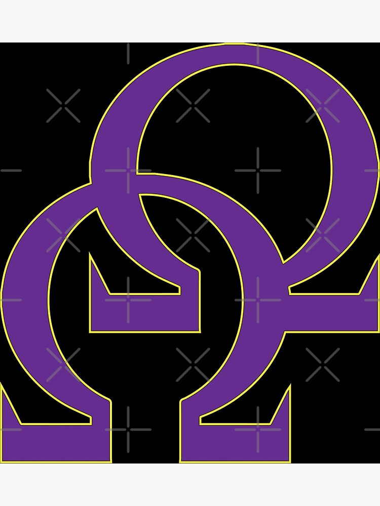 Que Double Omega Purple Gold Psi Phi Art Print By Alienatedopus Redbubble