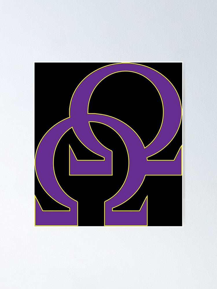 Que Double Omega Purple Gold Psi Phi