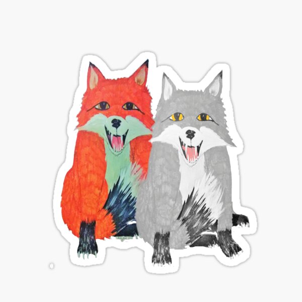 Gray Fox Stickers Redbubble - grey fox tail roblox id