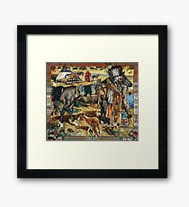 Hermes Seidenschal Les Cheyennes Kermit Oliver RARE Gerahmtes Wandbild