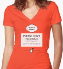Please Don't Touch Me Women's Fitted V-Neck T-Shirt