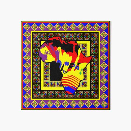 Painted Africa with Tribal Pattern - Yellow - #1 Art Board Print