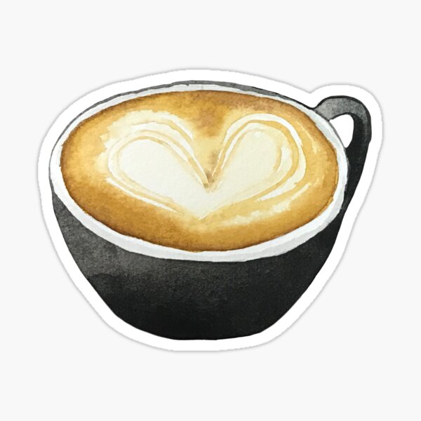 Latte Art Kaffee Sticker