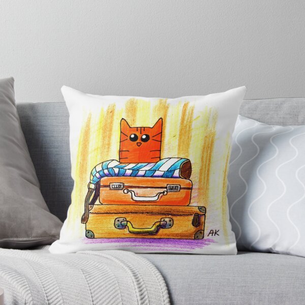 Item preview, Red Cat sitting on suitcase and bag designed and sold by Hanna Kudriavtseva.