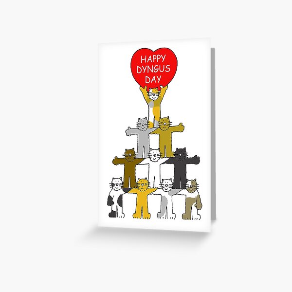 Item preview, Happy Dyngus Day Cartoon Cats Holding a Heart designed and sold by KateTaylor.