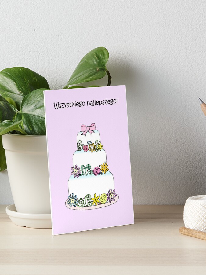 Impression Rigide Joyeux Anniversaire En Gateau Polonais Et Bougies Par Katetaylor Redbubble