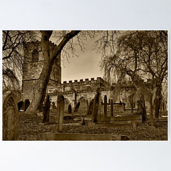 All Saints Church Monotone Poster