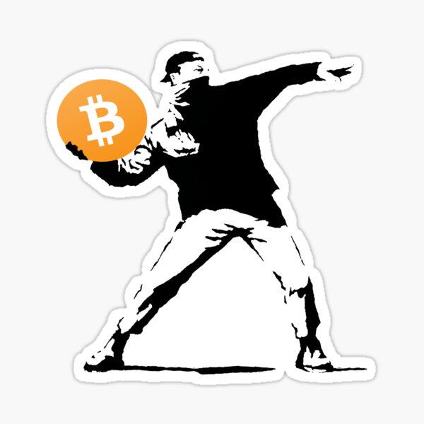 Bansky - Bitcoin Thrower Sticker