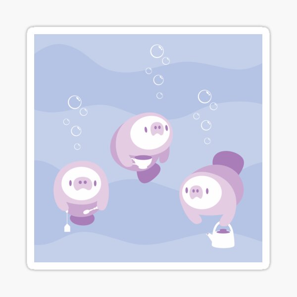 Manatea Party - Blue & Purple Sticker