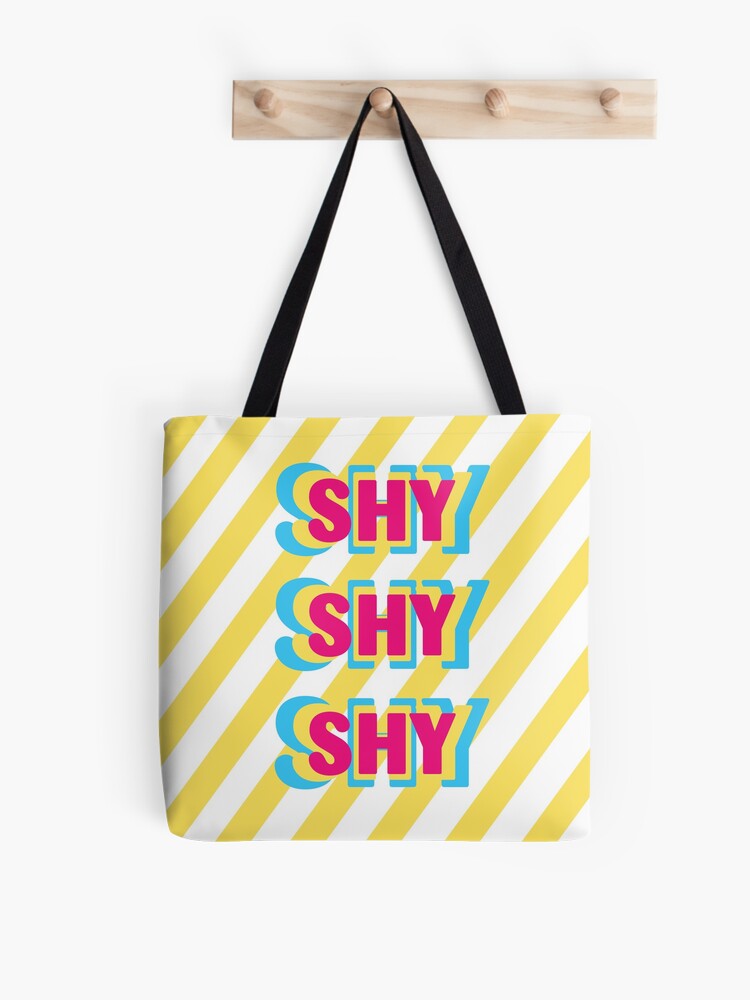 Twice Shy Shy Shy Cute Kpop Song Lyrics Typography Tote Bag For Sale By Mschubbybunny Redbubble