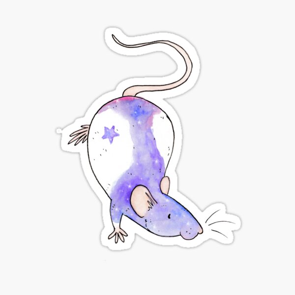 Galaxy Fancy Rat Watercolour Sticker