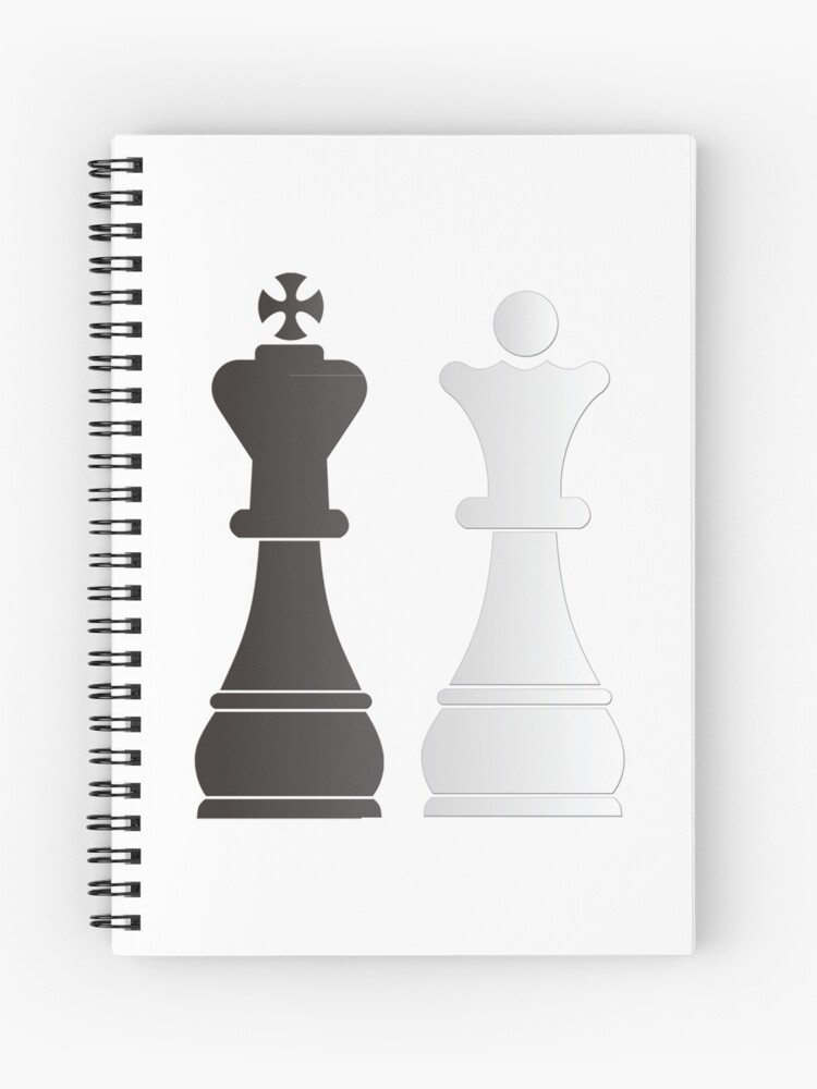 Cuaderno de espiral «Negro, rey, blanco, reina, ajedrez, pedazos» de  peculiardesign | Redbubble