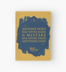 Cuaderno de tapa dura Cita de: Albert Einstein sobre errores - Camisetas, pósters, pegatinas y regalos