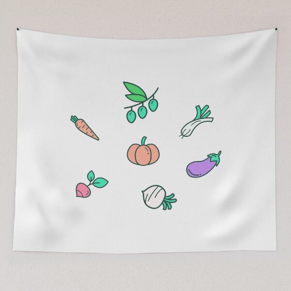 Item preview, colored cute vegetable olive daikon carrot eggplant designed and sold by Planb StudioDesign.