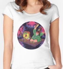 Psychedelic Sponge Women's Fitted Scoop T-Shirt