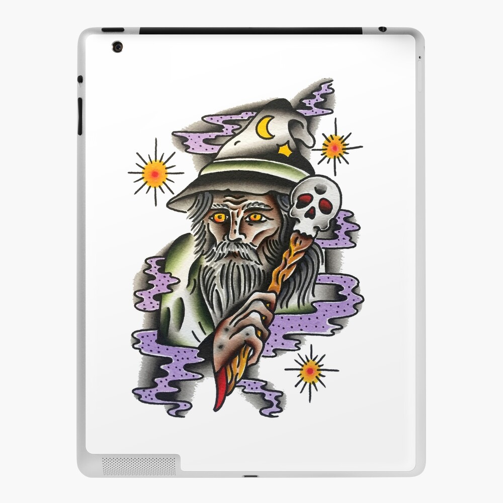 Traditional Lightning Wizard Tattoo Design Sticker for Sale by FOREVER  TRUE TATTOO  Redbubble