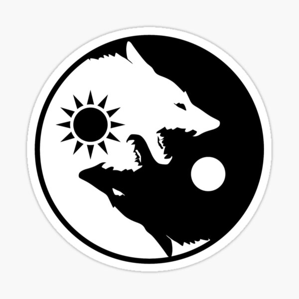 Vista previa del artículo con la obra «Lobos Ying Yang», diseñado y vendido por obviouslogic.