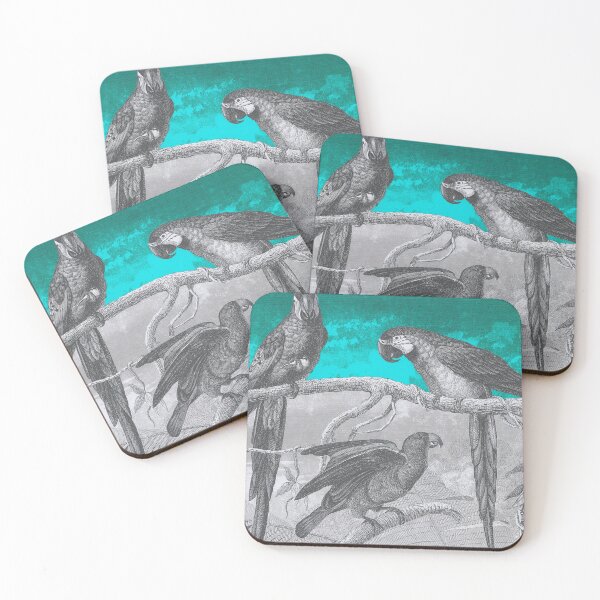 Item preview, beautiful parrots in the tropical forest, vintage designed and sold by Mauswohn.