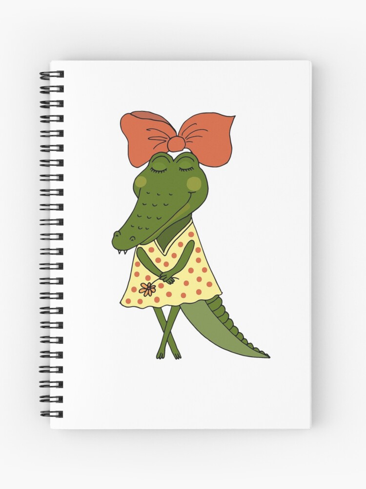 Cuaderno de espiral «Chica de cocodrilo con los ojos cerrados con flores en  la mano» de MayyaIva | Redbubble