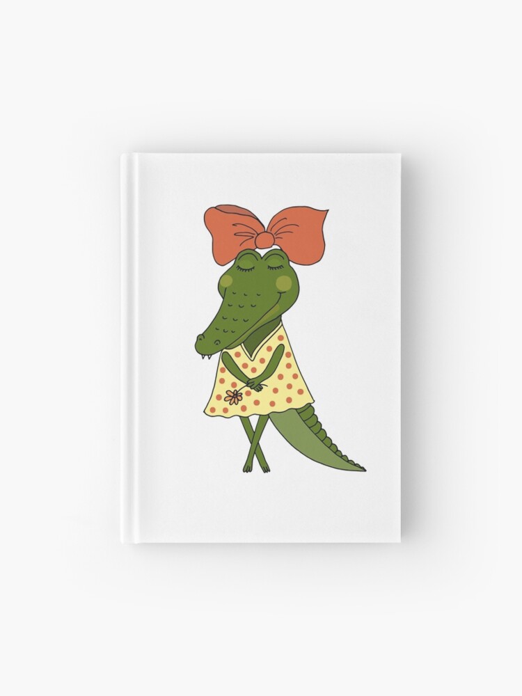 Cuaderno de tapa dura «Chica de cocodrilo con los ojos cerrados con flores  en la mano» de MayyaIva | Redbubble