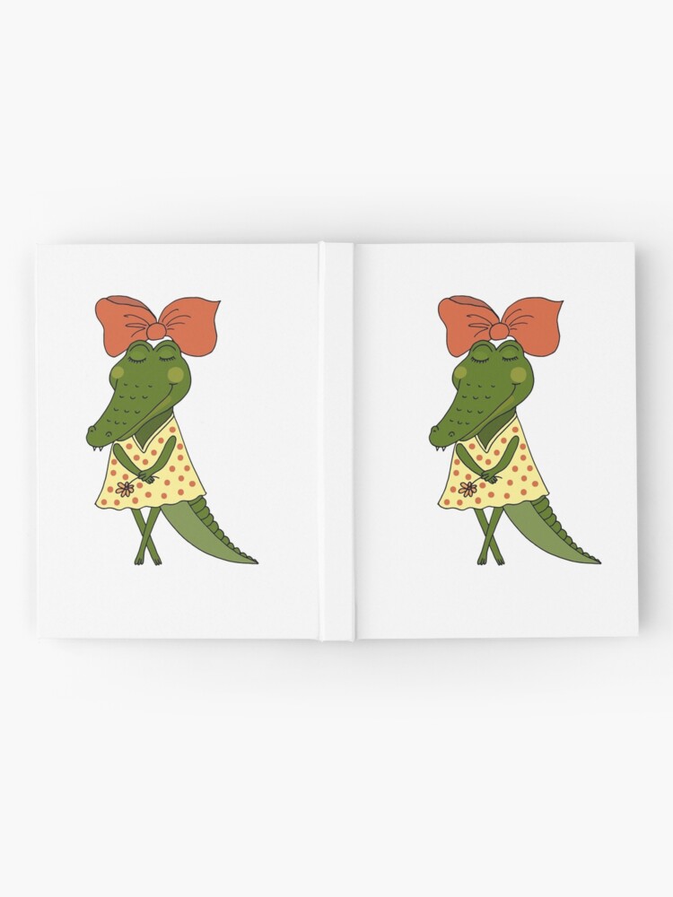 Cuaderno de tapa dura «Chica de cocodrilo con los ojos cerrados con flores  en la mano» de MayyaIva | Redbubble