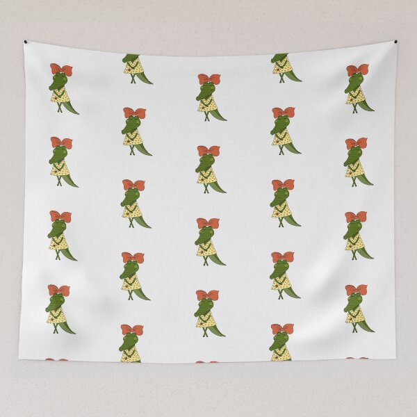 Item preview, Crocodile girl with closed eyes having flower in her hand designed and sold by MayyaIva.