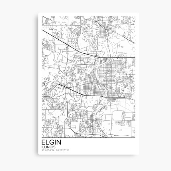 Elgin City Map Elgin Wall Art Illinois IL USA Map Poster City Street   Mp,504x516,gloss,f8f8f8,t Pad,600x600,f8f8f8.u3 