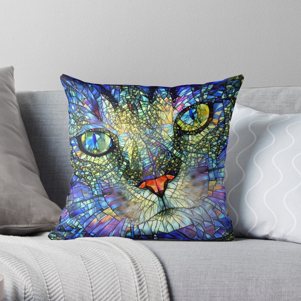 Stained Glass Cat Art Coffee Mug by Peggy Collins - Pixels