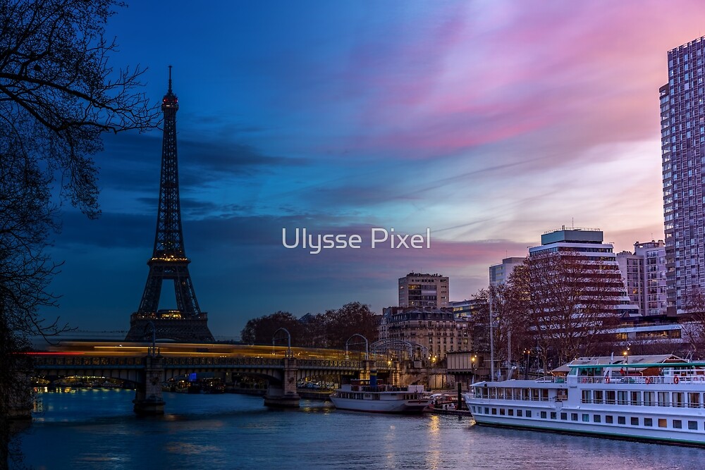 Night To Day Over Eiffel Tower In Winter Paris By Ulysse Pixel