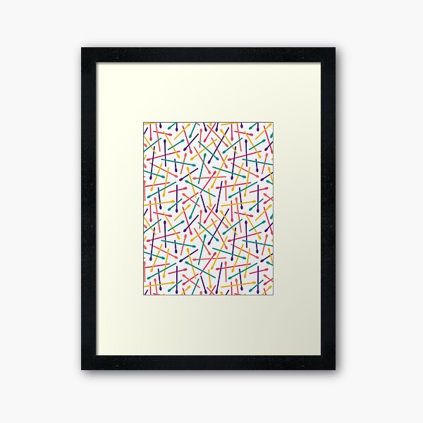 Scorched Matches - Geometric Pattern (Multicolor) Framed Art Print