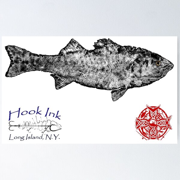 Gyotaku striped bass Poster for Sale by hookink