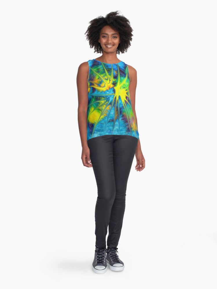 Thumbnail 3 of 6, Sleeveless Top, HBN0001 Colorful Abstract. designed and sold by Hound-B.