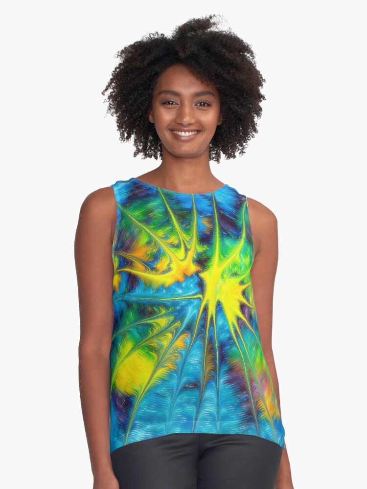 Thumbnail 1 of 6, Sleeveless Top, HBN0001 Colorful Abstract. designed and sold by Hound-B.