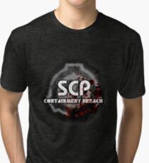 Camiseta de tejido mixto Logotipo de SCP Containment Breach