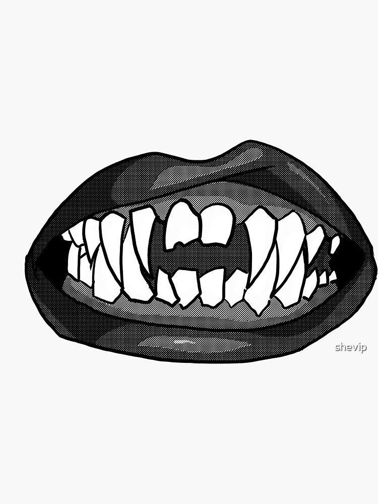 "Black and White Teeth" Sticker for Sale by shevip Redbubble