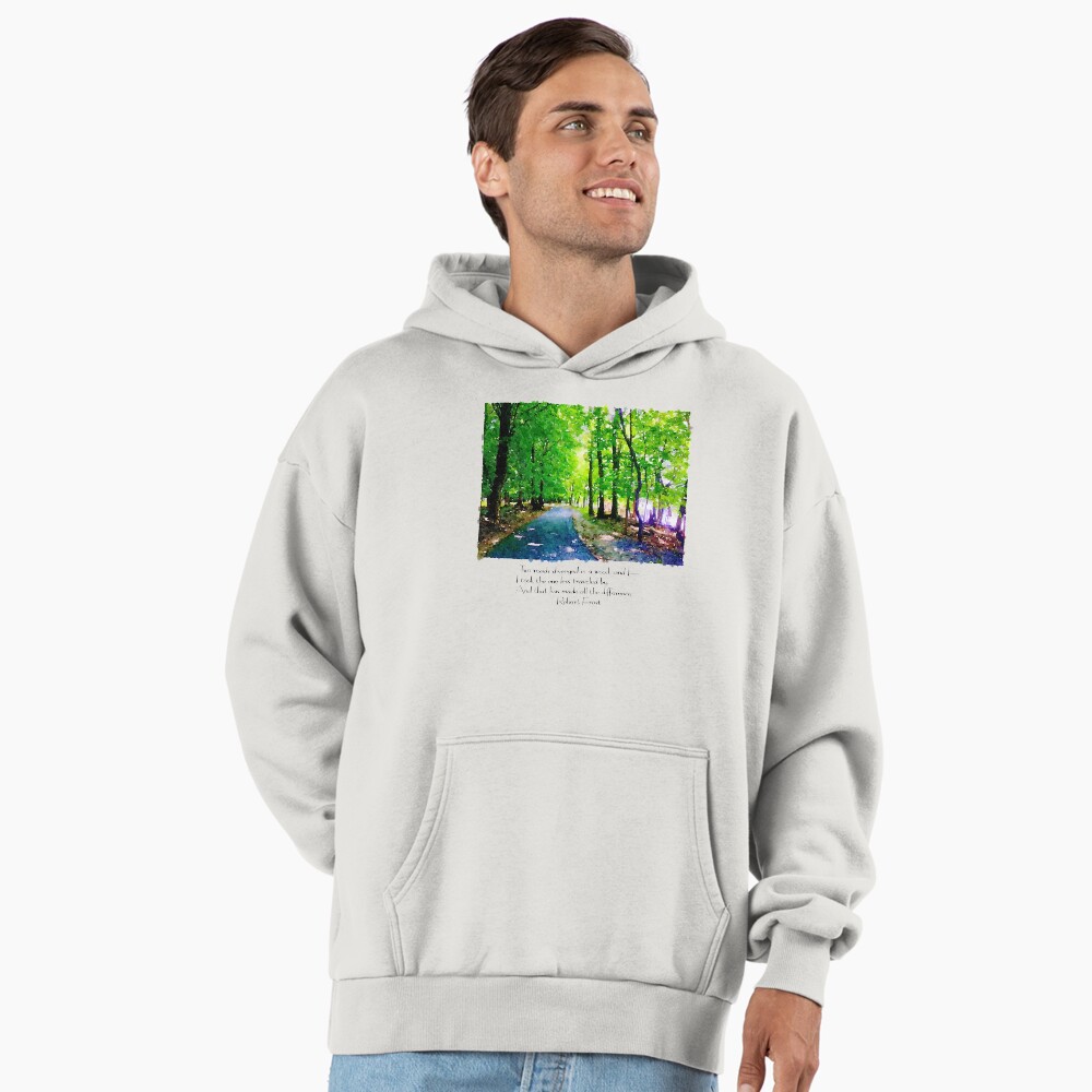 Robert Frost, The Road Not Taken: One Design, On Everything — Premium Hoodie