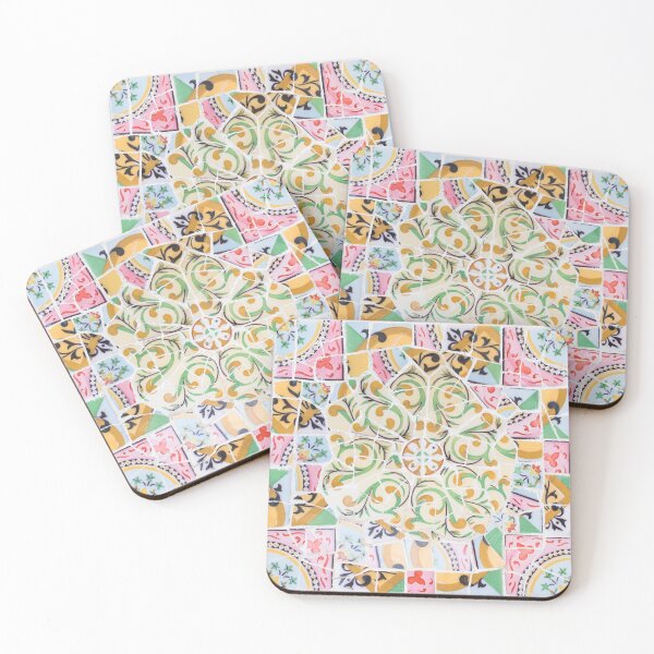 Item preview, Barcelona Park Guell Tile Mosaic Print designed and sold by CaravaggioHouse.