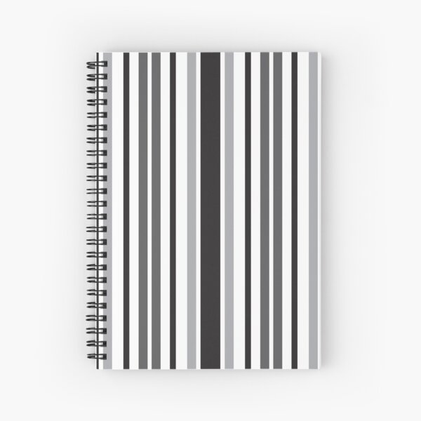 Stripes in Gray Black White Pattern Spiral Notebook