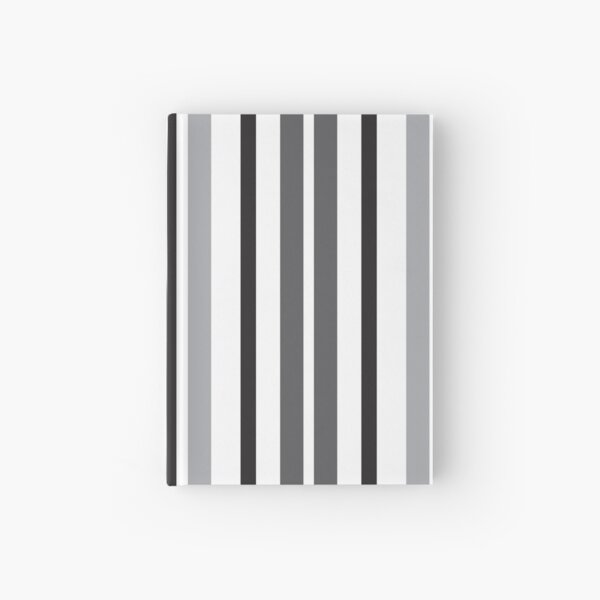 Stripes in Gray Black White Pattern Hardcover Journal