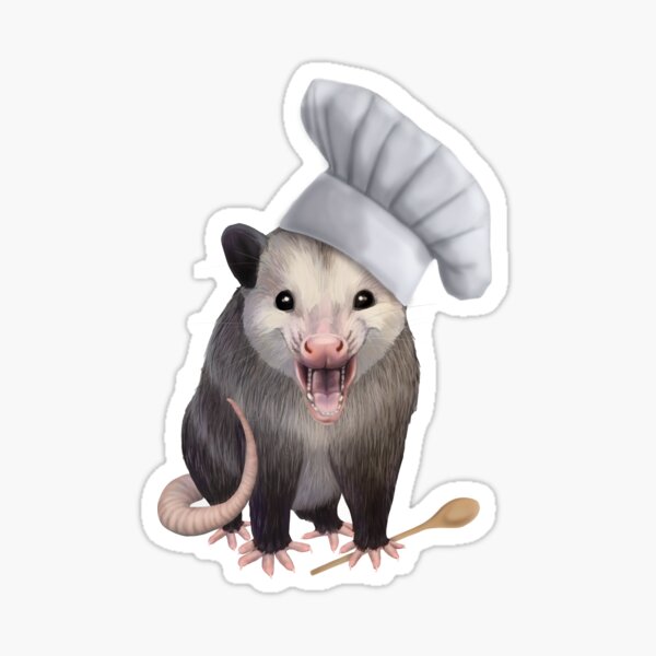 Chef Opossum - cute possum in a chefs hat Sticker