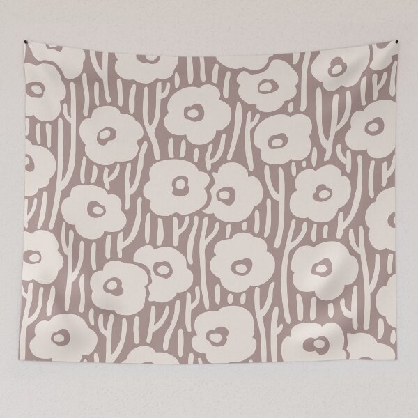 Item preview, Mid Century Modern Wild Flower Pattern 539 Beige designed and sold by tonymagnerart.