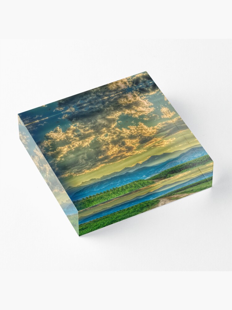 Alternate view of Sunset And Cornfields Acrylic Block