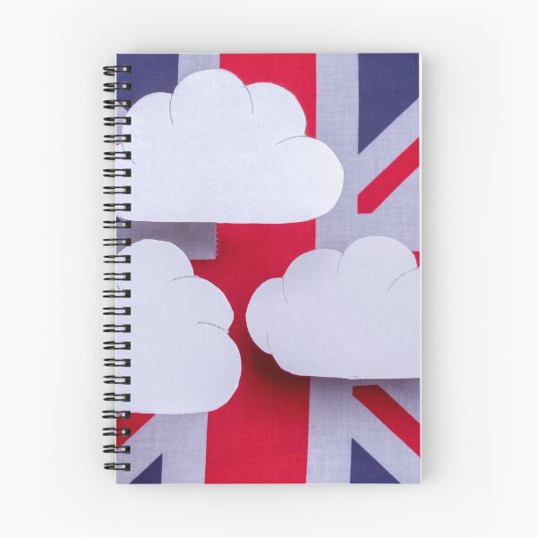 Item preview, British flag with three white clouds floating above designed and sold by simonbratt.